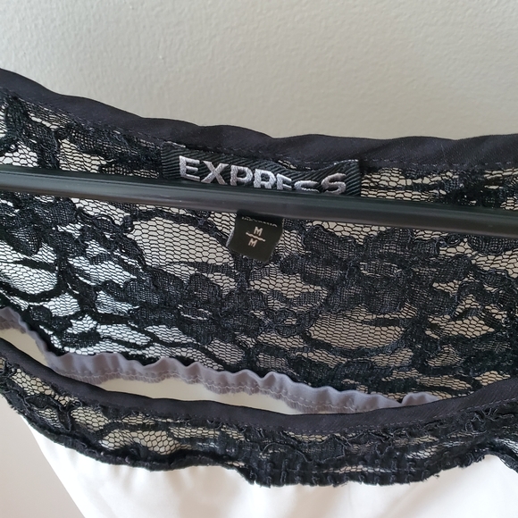 Express lacy black scoop neck dress. Size medium - Picture 2 of 9